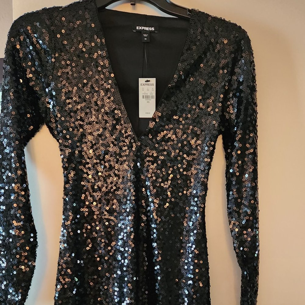 Black sequin dress cocktail dress